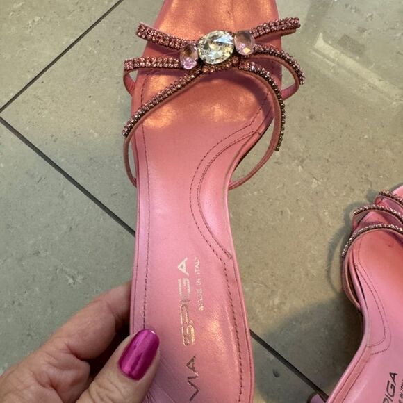 Via Spiga Italian Shoes Pink Bling - Picture 3 of 6